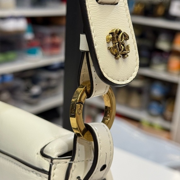 Roberto Cavalli Fang Bang Shoulder Bag White $1395 - Picture 5 of 10